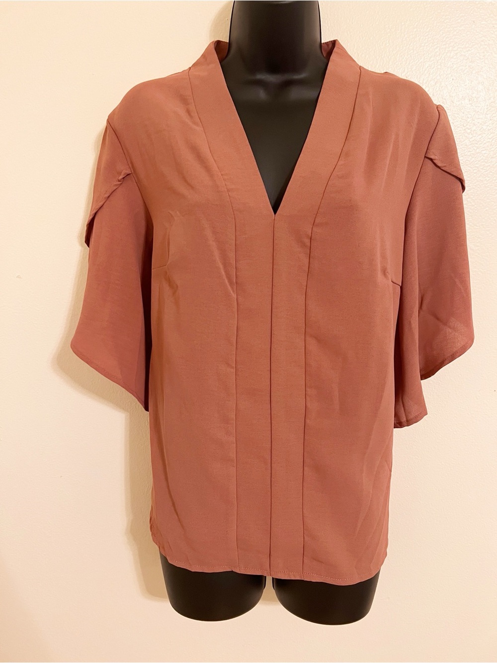 SHEIN Pink V-Neck Blouse